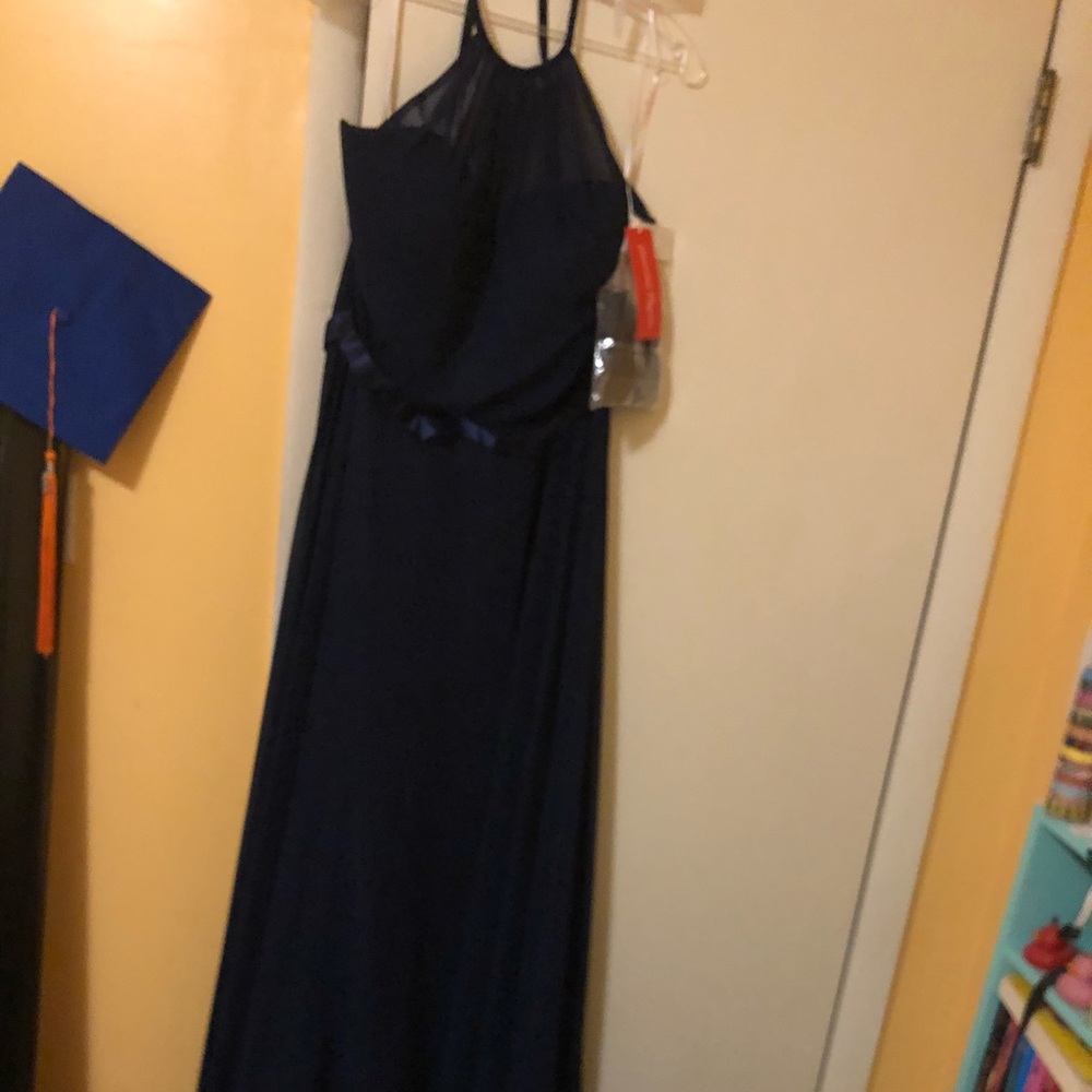 Navy blue dress.
